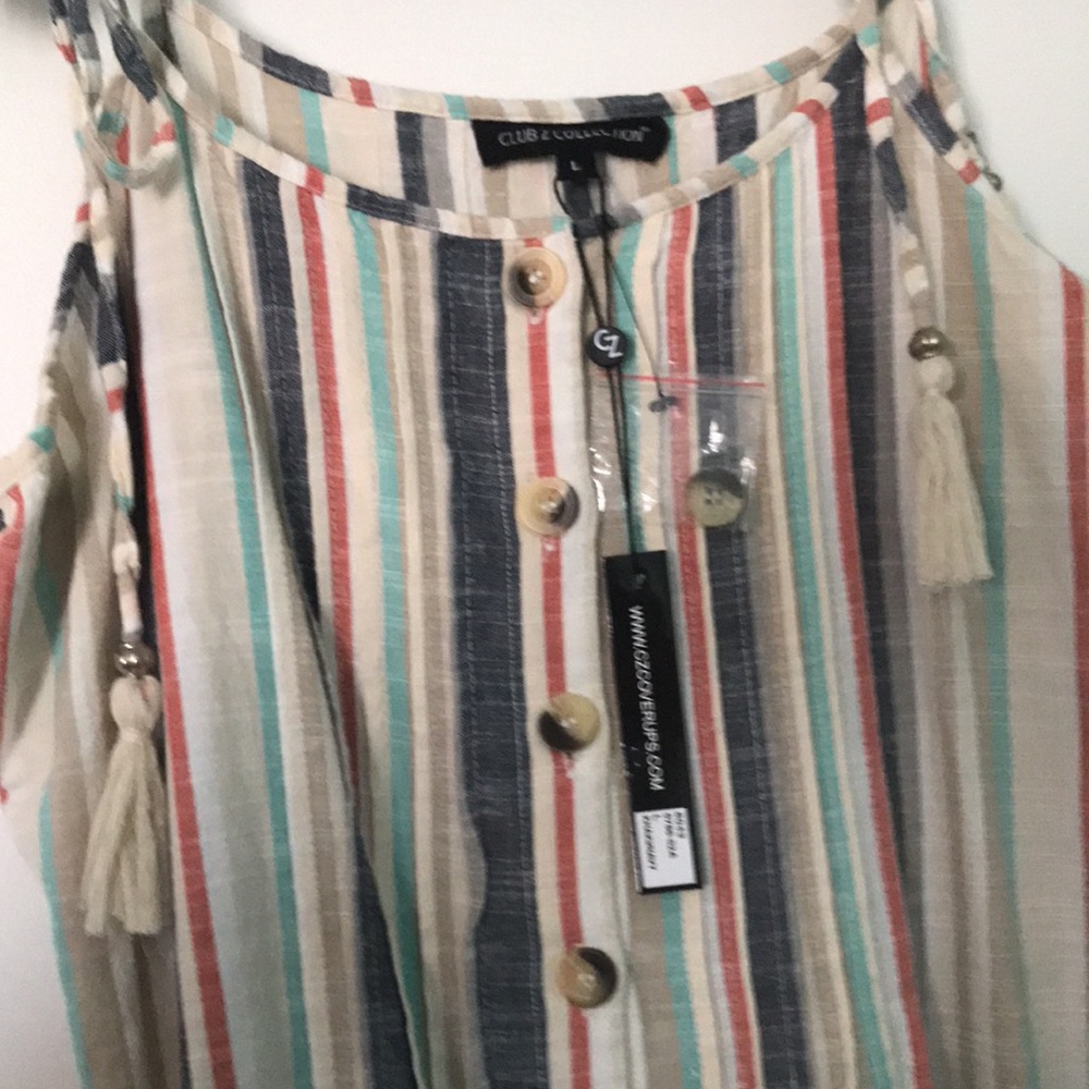 Club Z Collection size L large, striped dress / cover-up